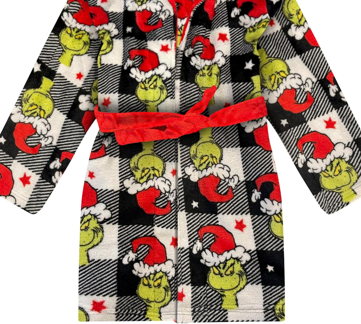 the Grinch Fleece Kids Robe - Super Soft Plush Bathrobe for Boys & Girls, Perfect for Toddlers & Kids - Sizes 3T-10