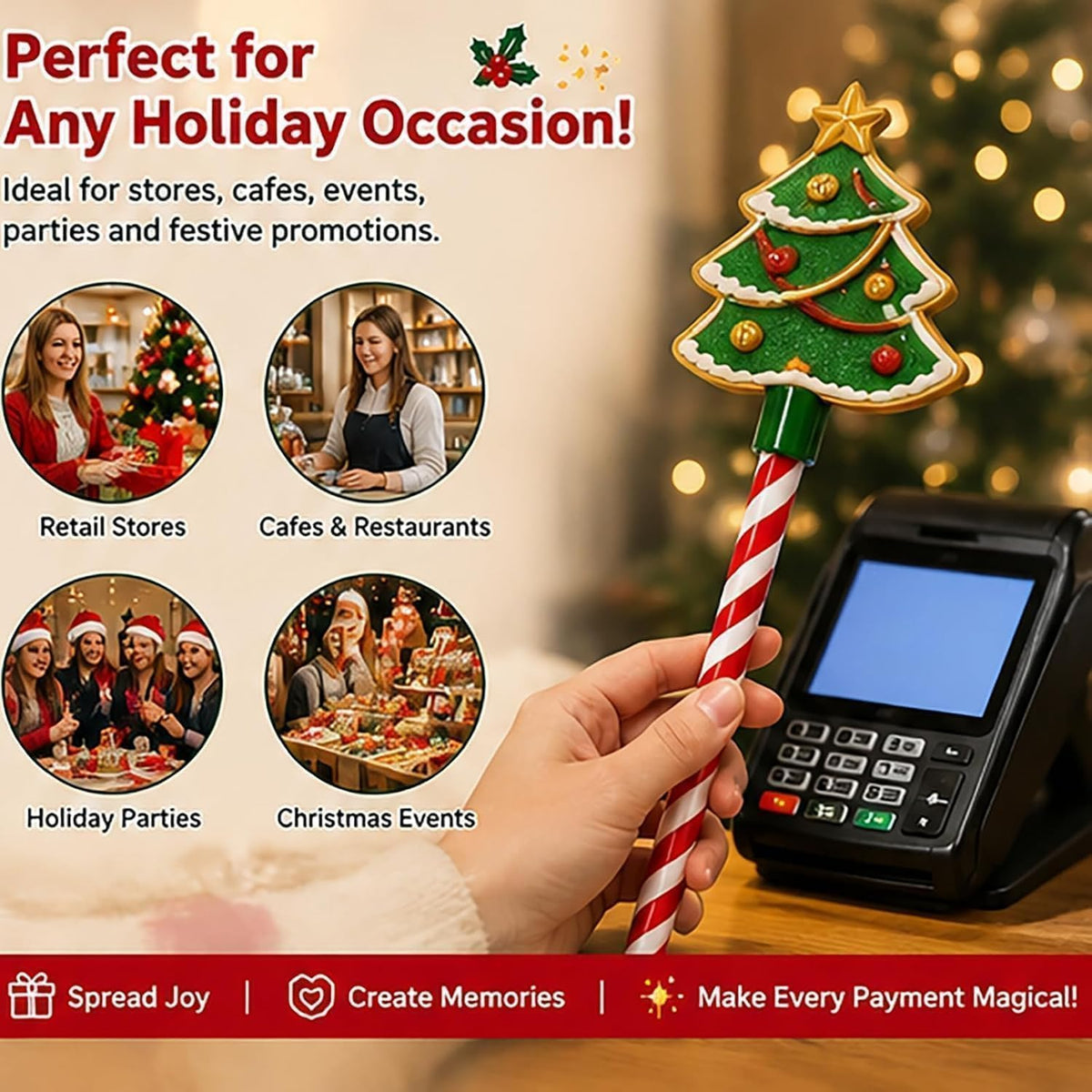 Christmas Tree Credit & Debit Payment Wand, Fun Novelty Tap‑To‑Pay Wand