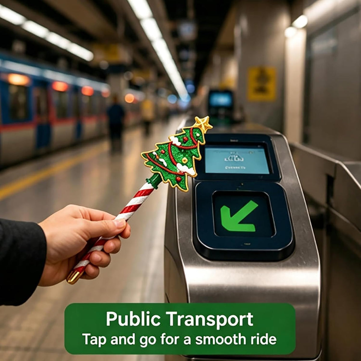 Christmas Tree Credit & Debit Payment Wand, Fun Novelty Tap‑To‑Pay Wand
