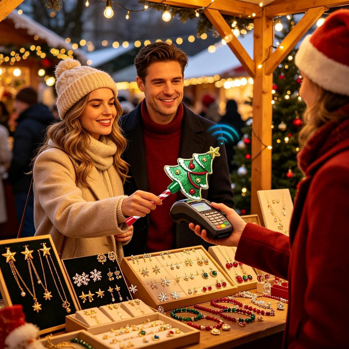 Christmas Tree Credit & Debit Payment Wand, Fun Novelty Tap‑To‑Pay Wand