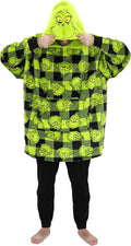 Oversized Grinch Hoodie for Men & Women, Plush Fleece Grinch Wearable Blanket Hoodie for Adults, One Size Fits Most